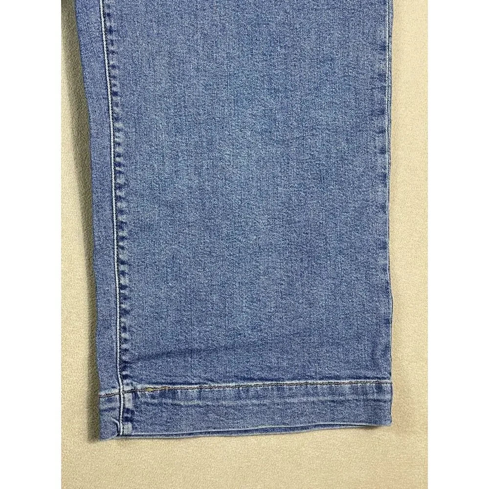 Levis Jeans Womens 32 Blue Premium‎ Ribcage Wide Leg Crop Denim Adult NWT